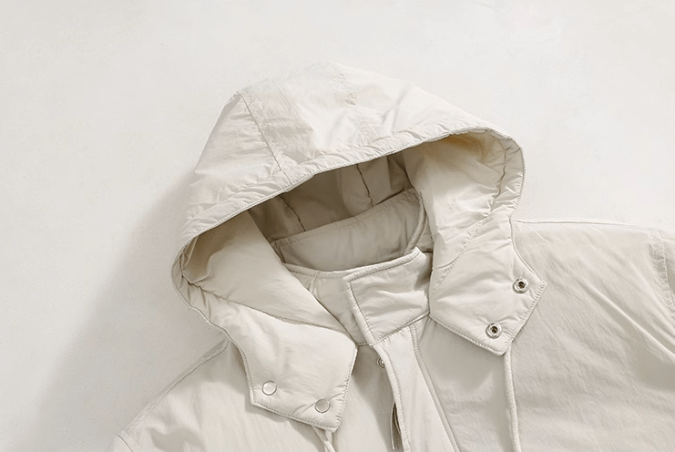 CREAM HOODED COAT