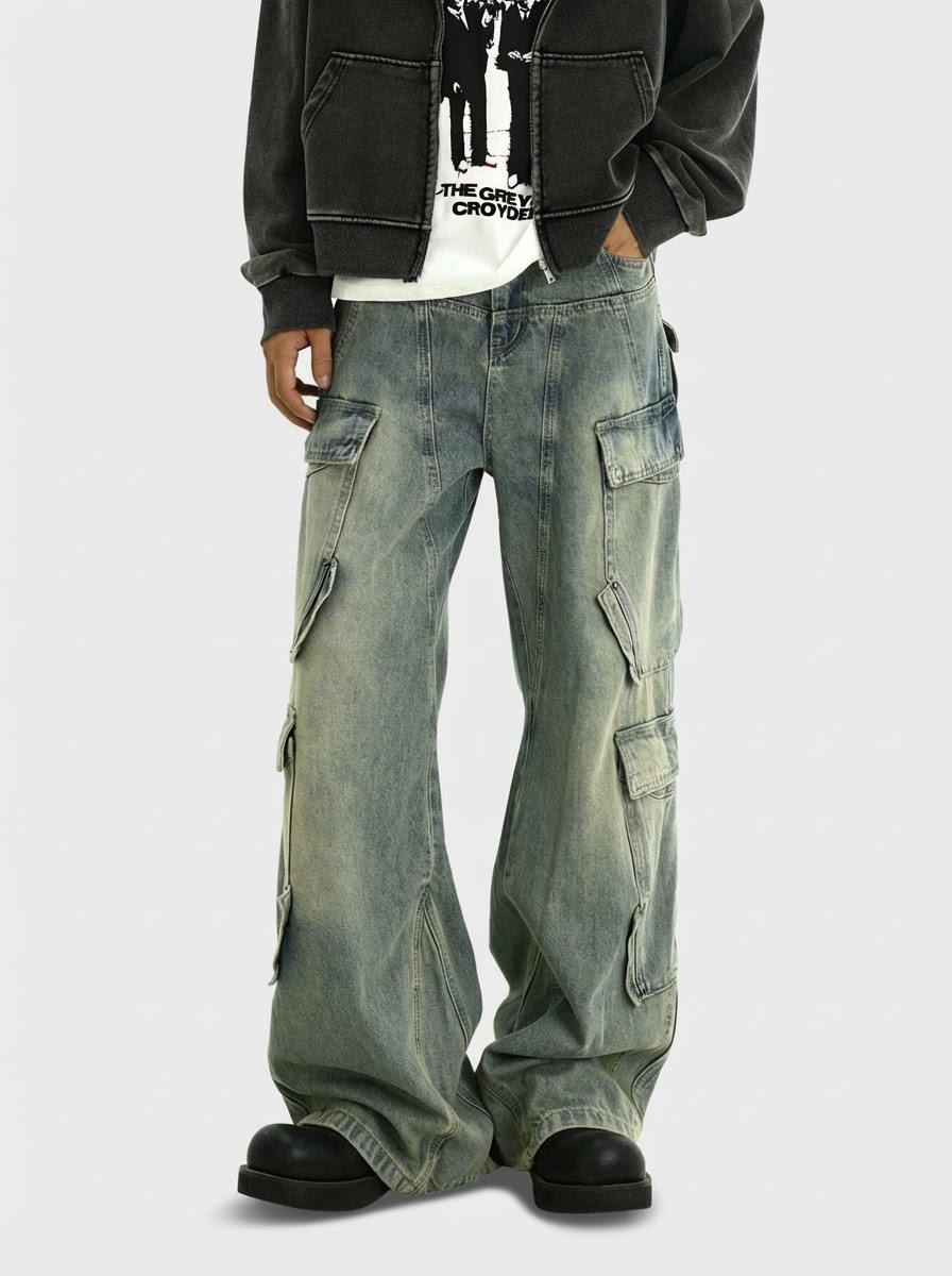 K3 WASHED CARGO DENIM