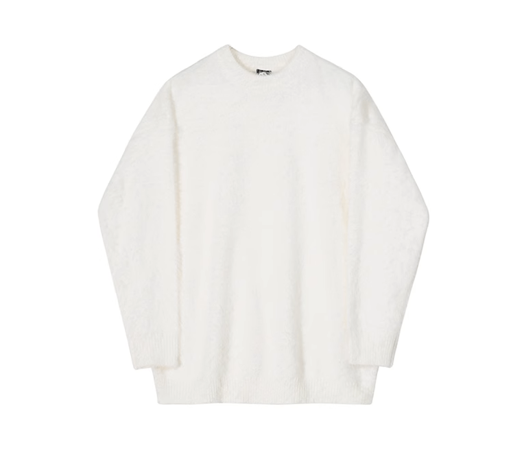 WHITE KNITTED SWEATER