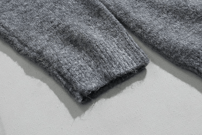 GREY KNITTED PULLOVER