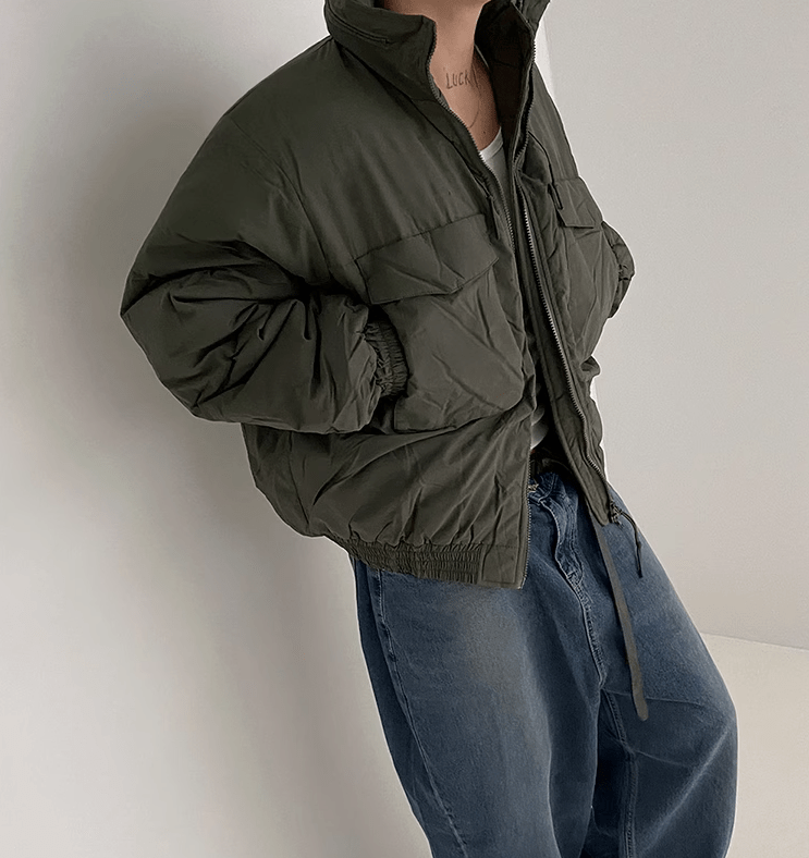 ARMY GREEN PUFFER JACKET