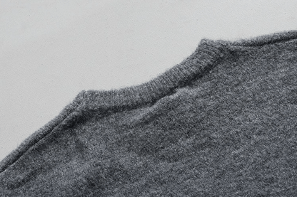 GREY KNITTED PULLOVER