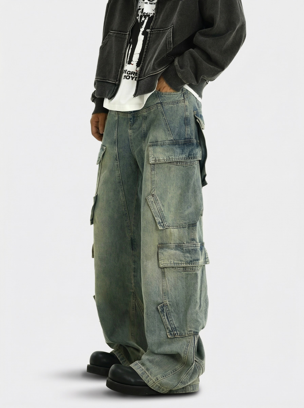 K3 WASHED CARGO DENIM