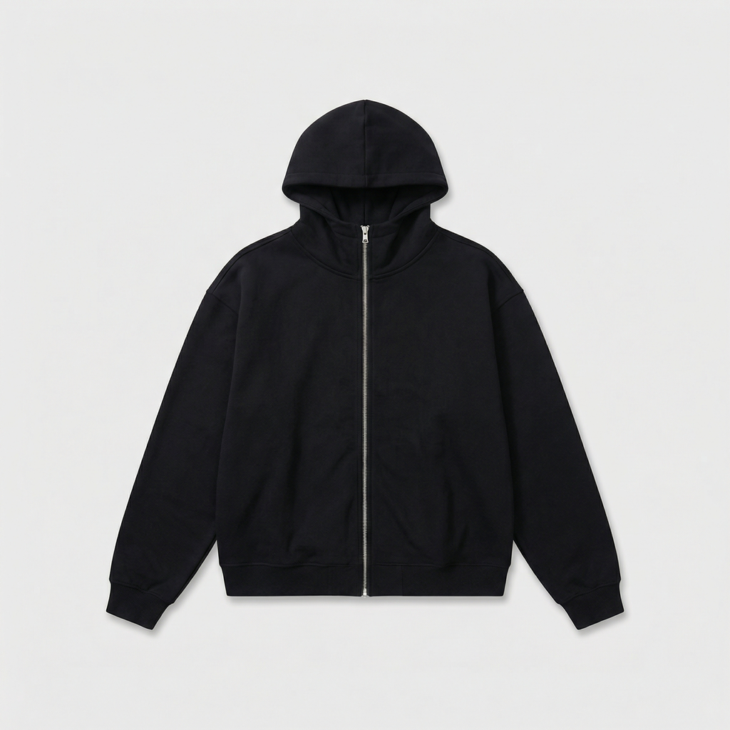SOLID ZIPPER HOODIE