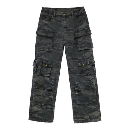 DARK MILITARY CAMO CARGO PANTS