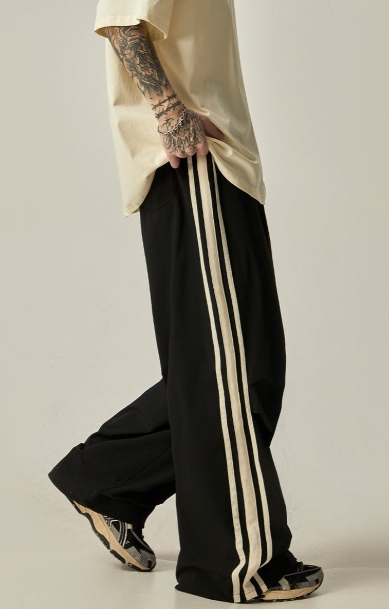 STRIPED WIDE PANTS