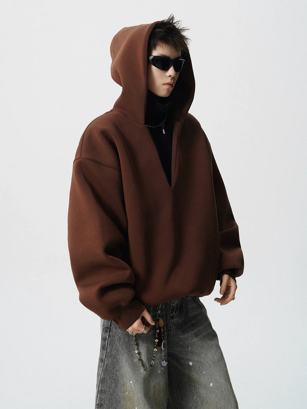 MOCHA CROP OVERSIZED HOODIE