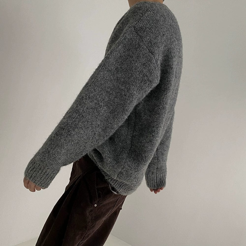 GREY KNITTED PULLOVER