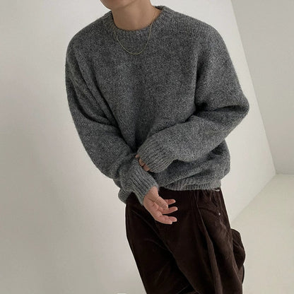 GREY KNITTED PULLOVER