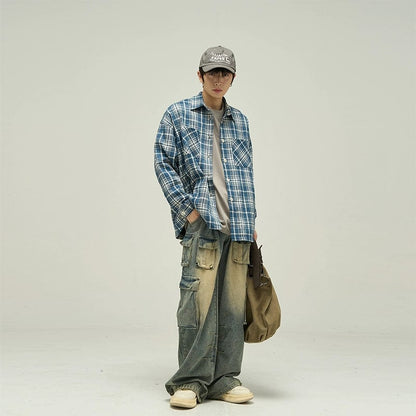 WASHED MULTIPOCKET CARGO DENIM