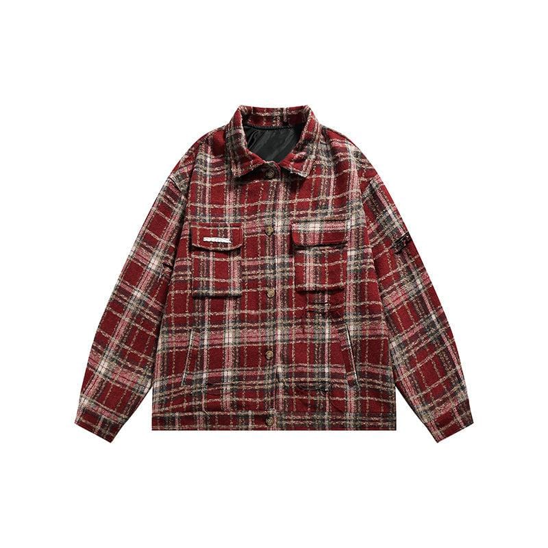 RED SQUARE SHIRT JACKET