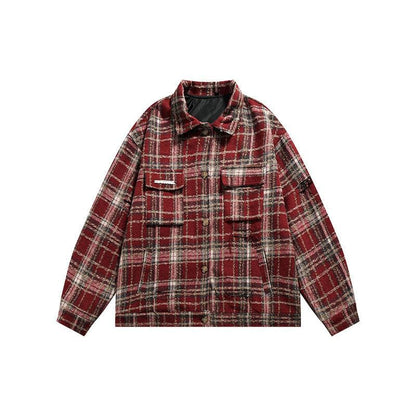 RED SQUARE SHIRT JACKET