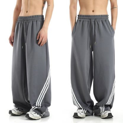 STRIPED DARK GREY SWEATPANTS