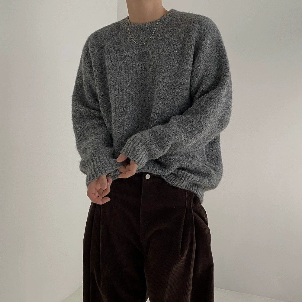 GREY KNITTED PULLOVER