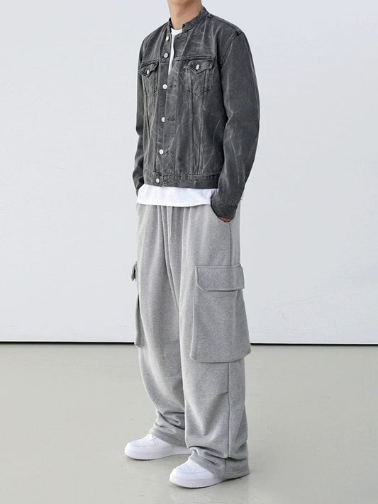 GREY CARGO SWEATPANTS