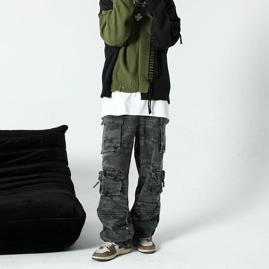 DARK MILITARY CAMO CARGO PANTS