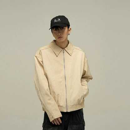 COLLAR ZIP CREAM JACKET