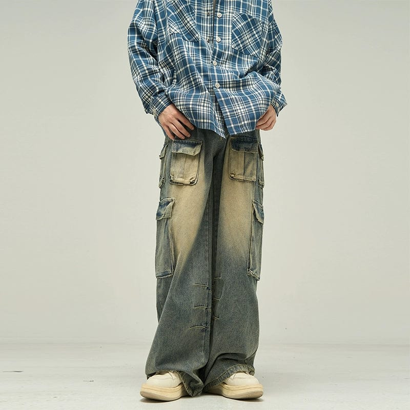 WASHED MULTIPOCKET CARGO DENIM