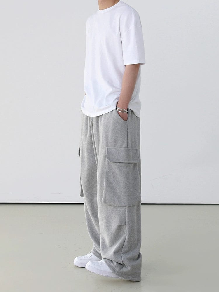 GREY CARGO SWEATPANTS