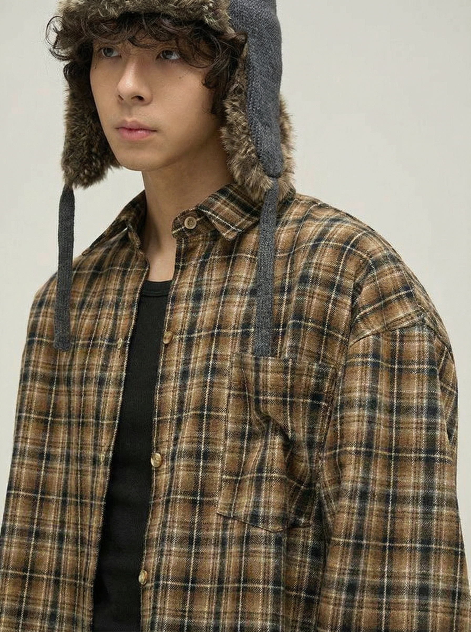 OVERSIZED BROWN SQUARE SHIRT