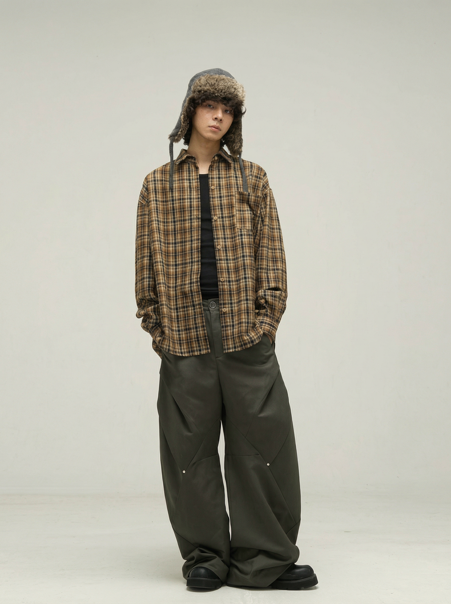 OVERSIZED BROWN SQUARE SHIRT