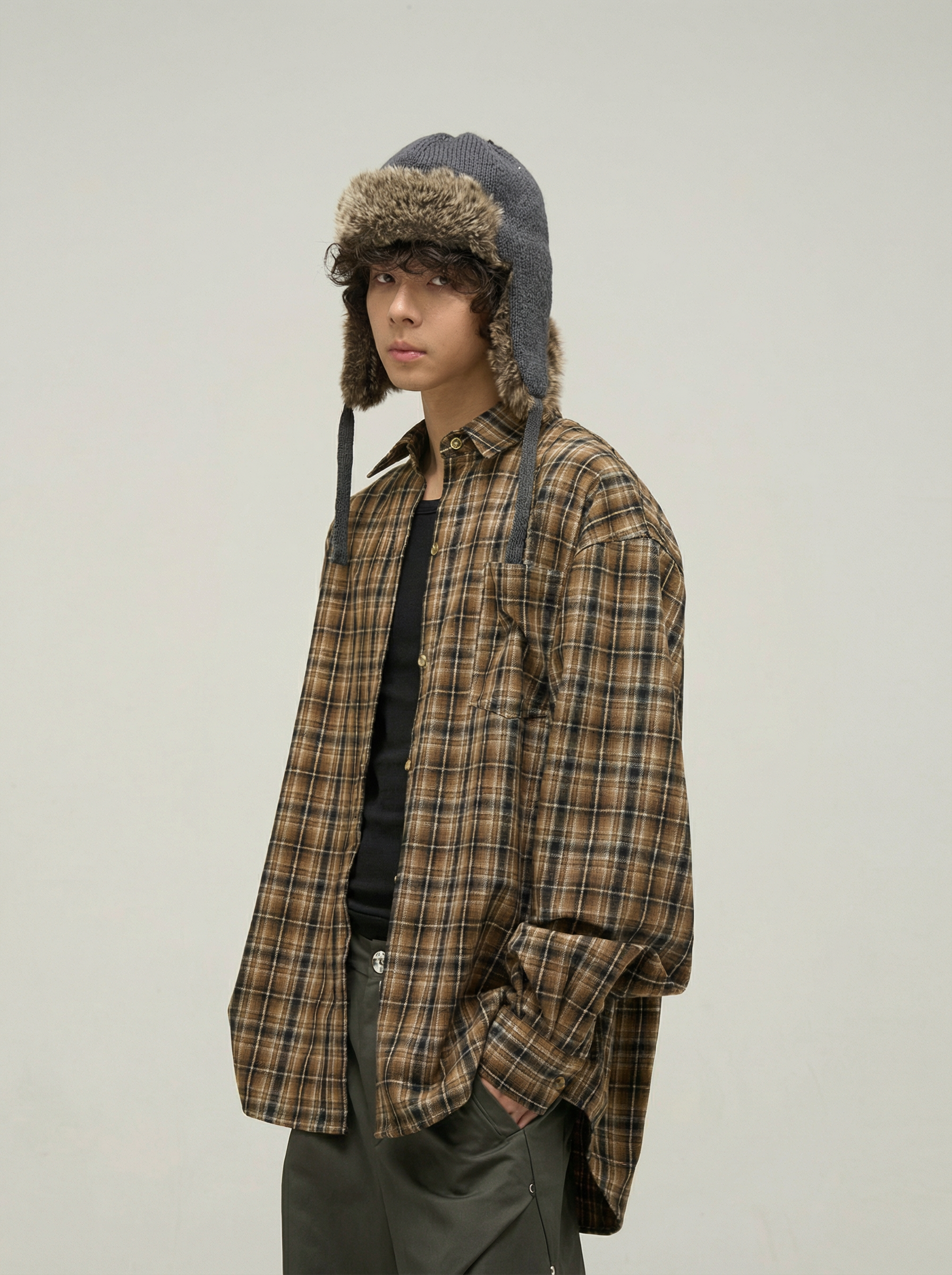 OVERSIZED BROWN SQUARE SHIRT