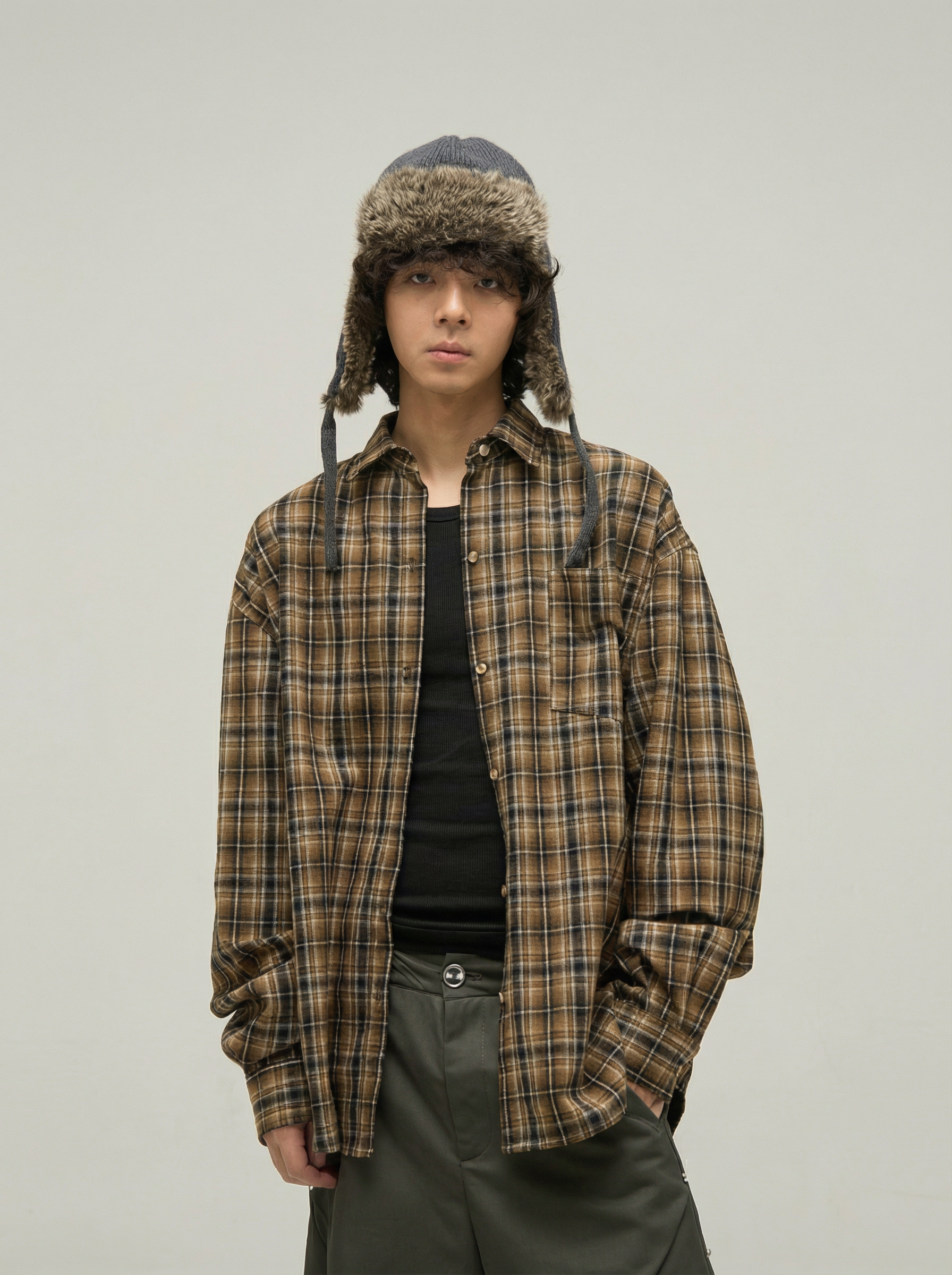 OVERSIZED BROWN SQUARE SHIRT