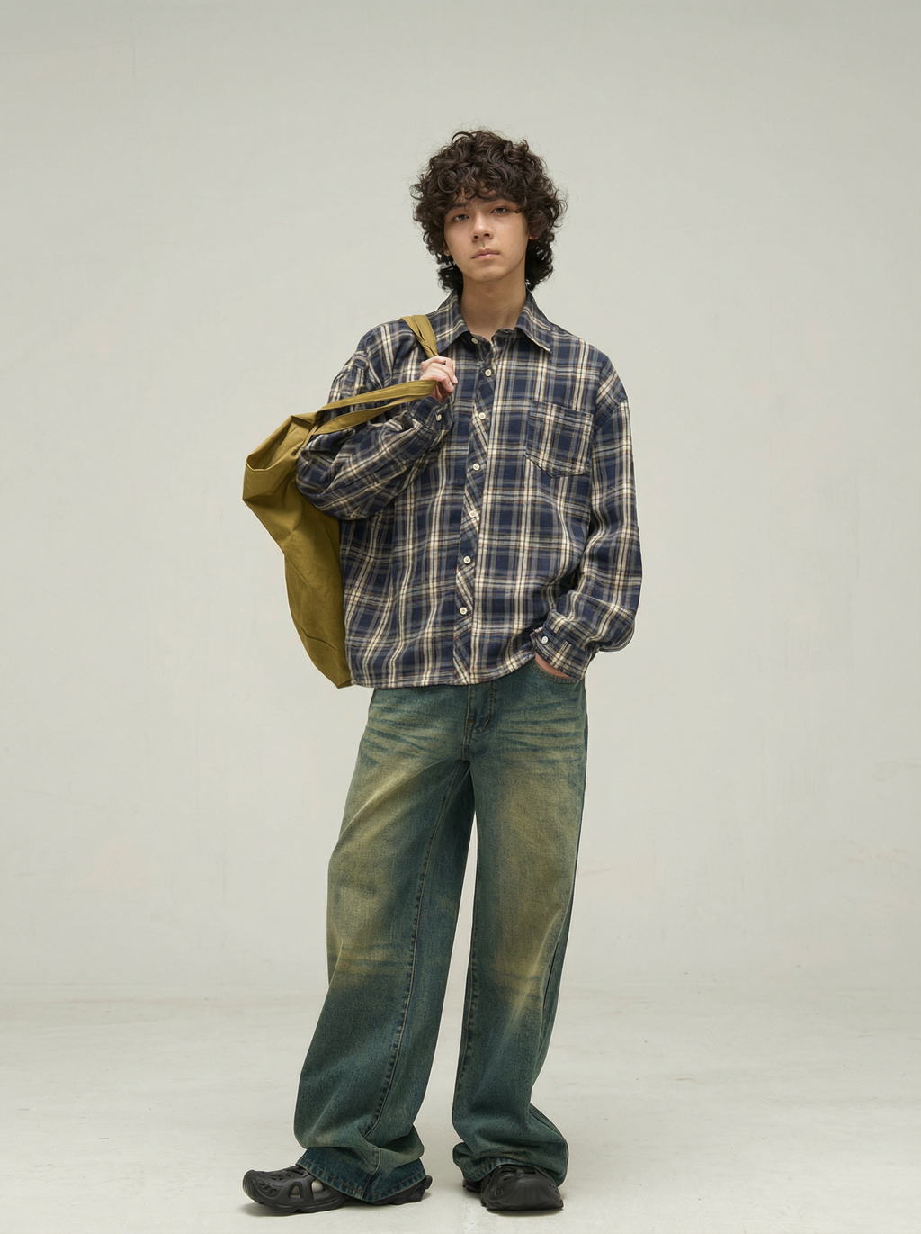 BLUE OVERSIZED SQUARE SHIRT