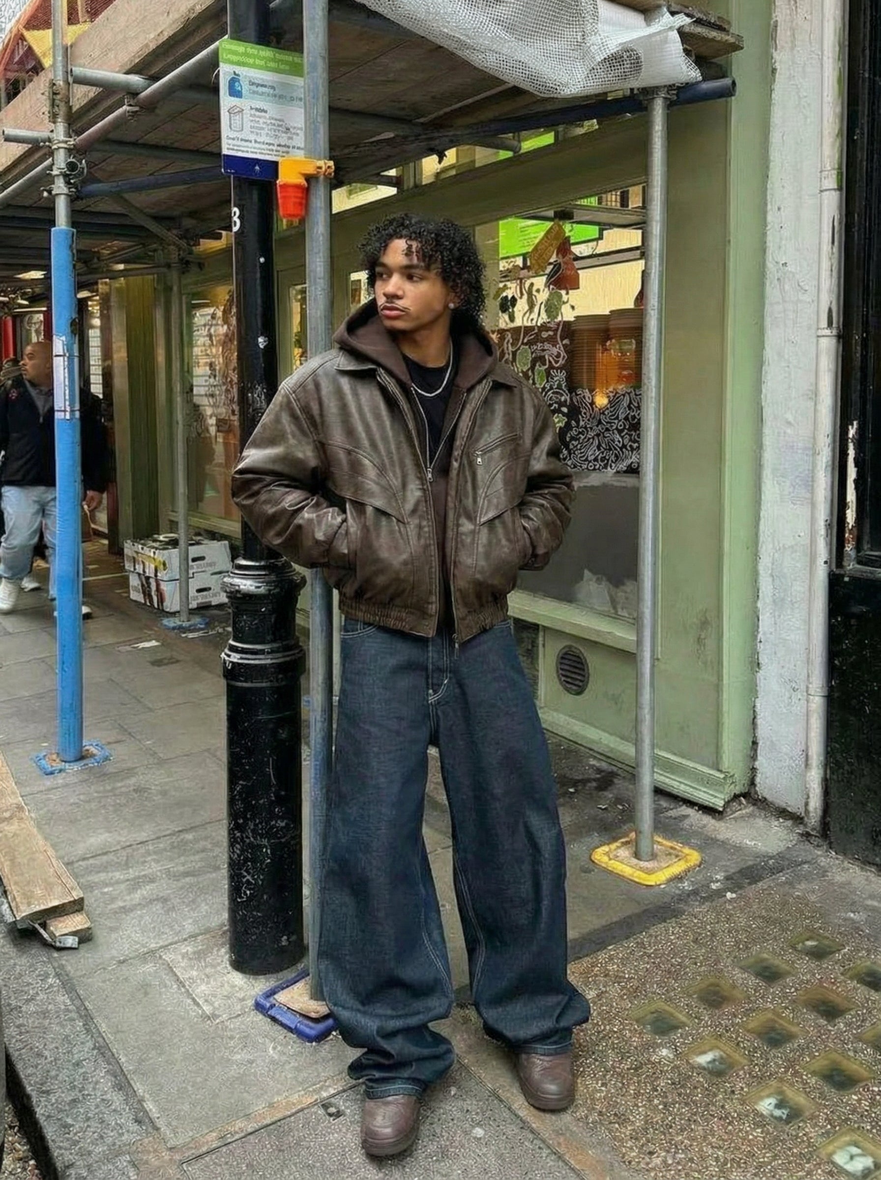 OVERSIZED RODEO VINTAGE BROWN LEATHER JACKET