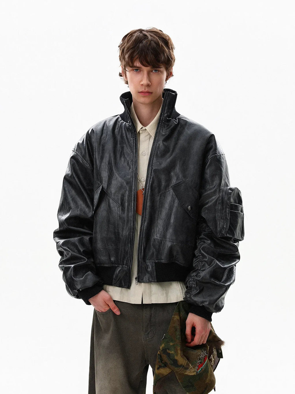 CARGO LEATHER JACKET