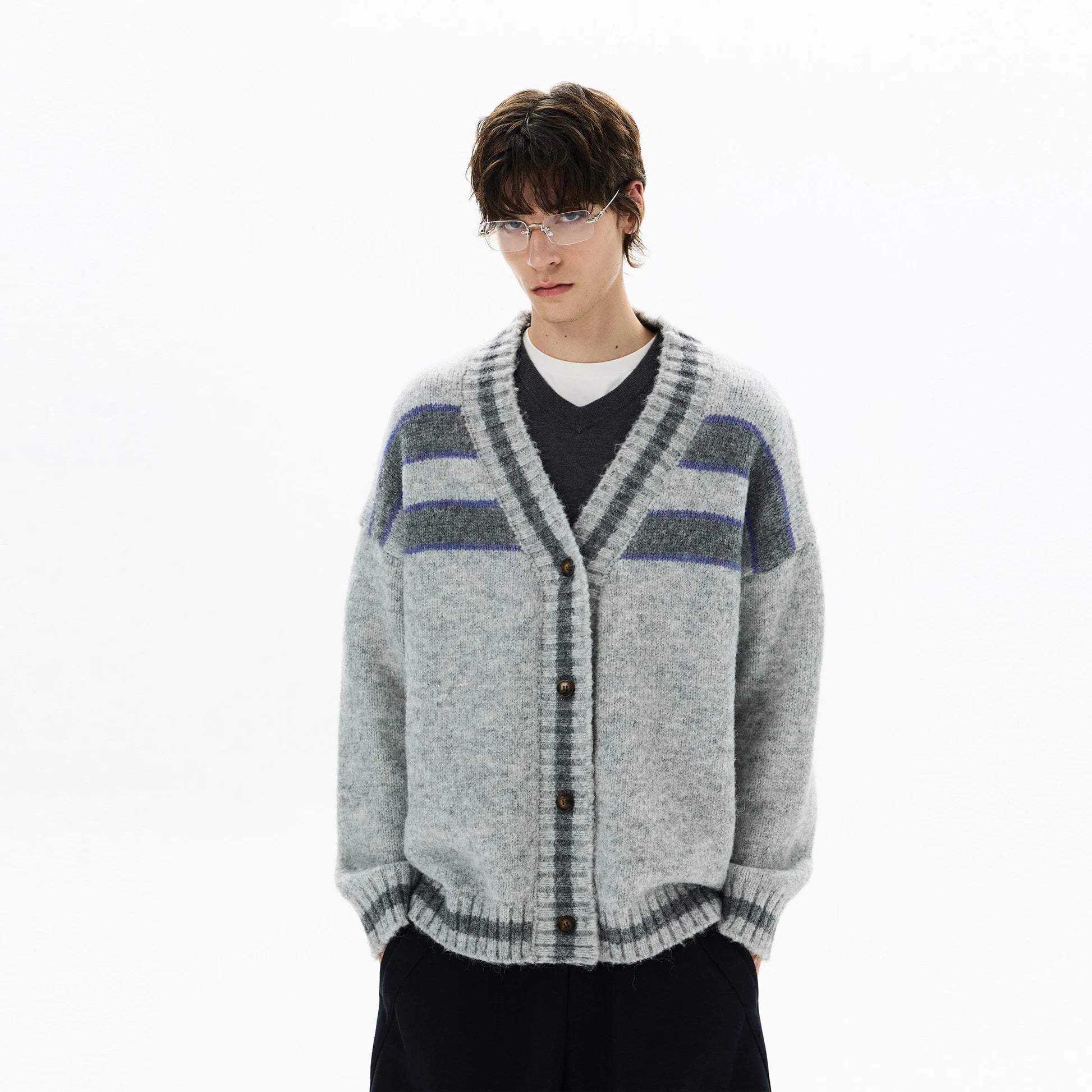 KNITWEAR STRIPED CARDIGAN