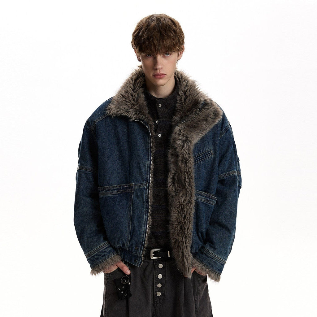 WOLF COLLAR DENIM JACKET