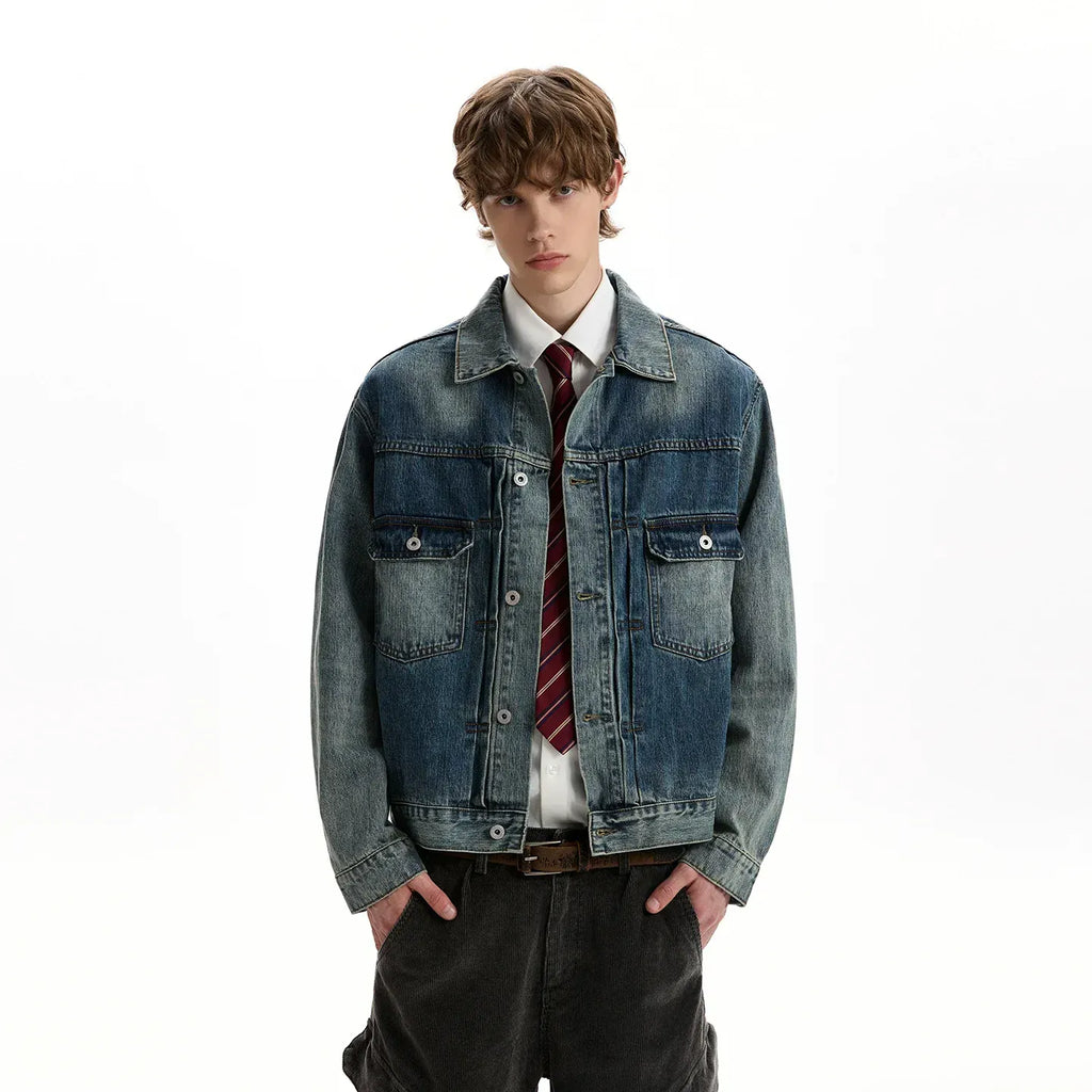 WASHED CROPPED DENIM JACKET