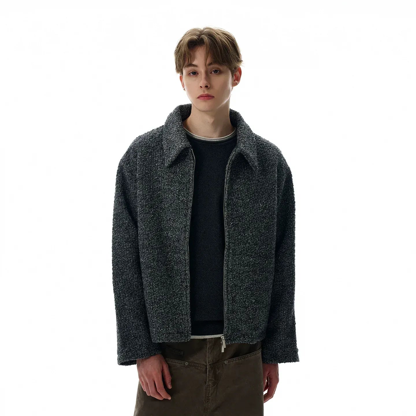 SILHOUETTE TWEED ZIPPER JACKET