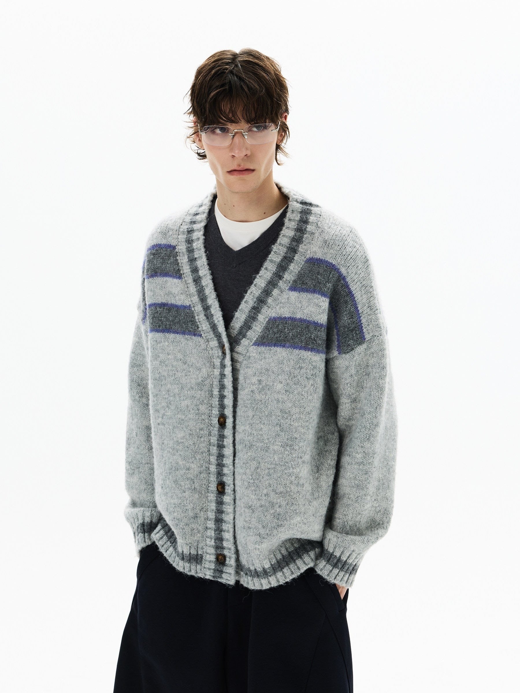 KNITWEAR STRIPED CARDIGAN