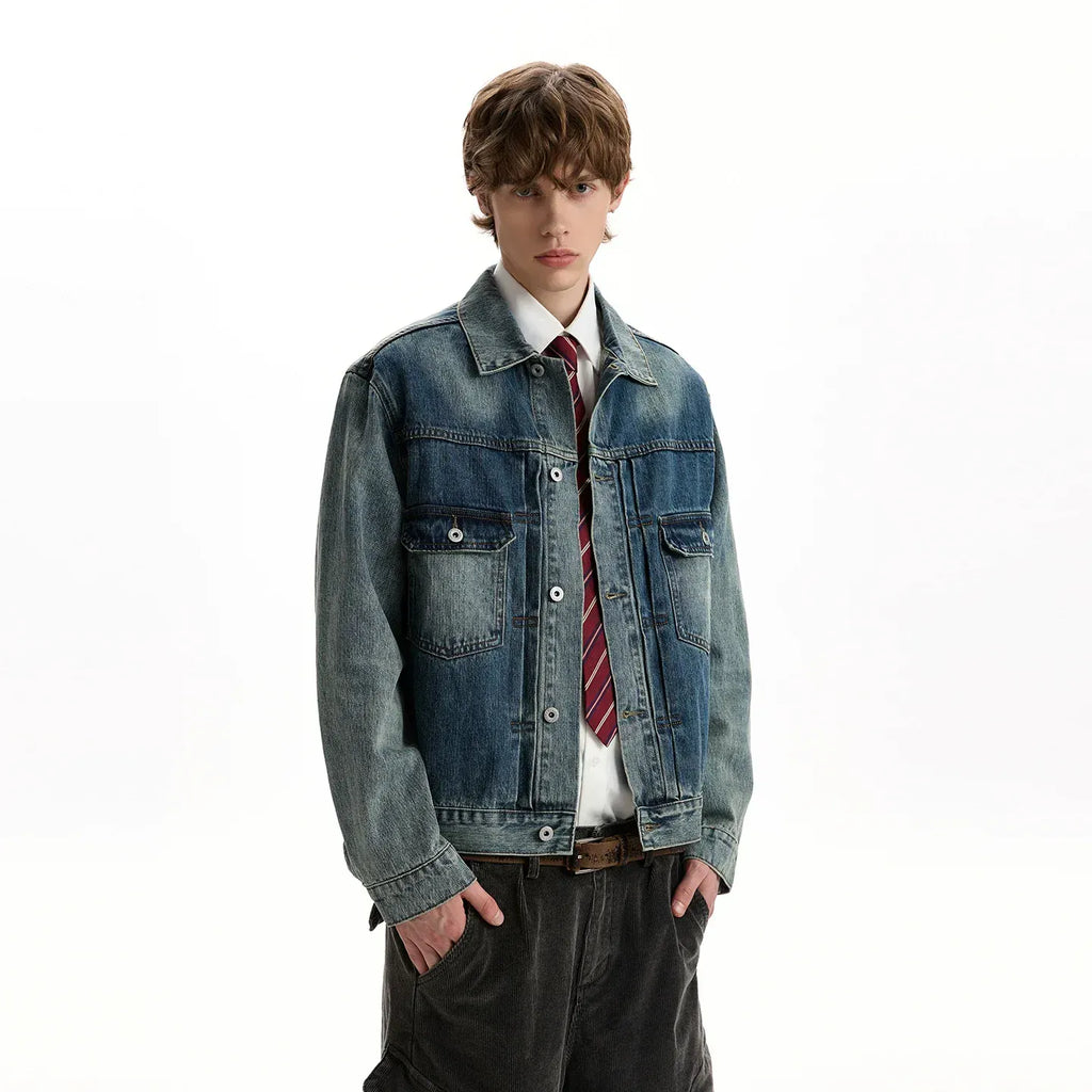 WASHED CROPPED DENIM JACKET