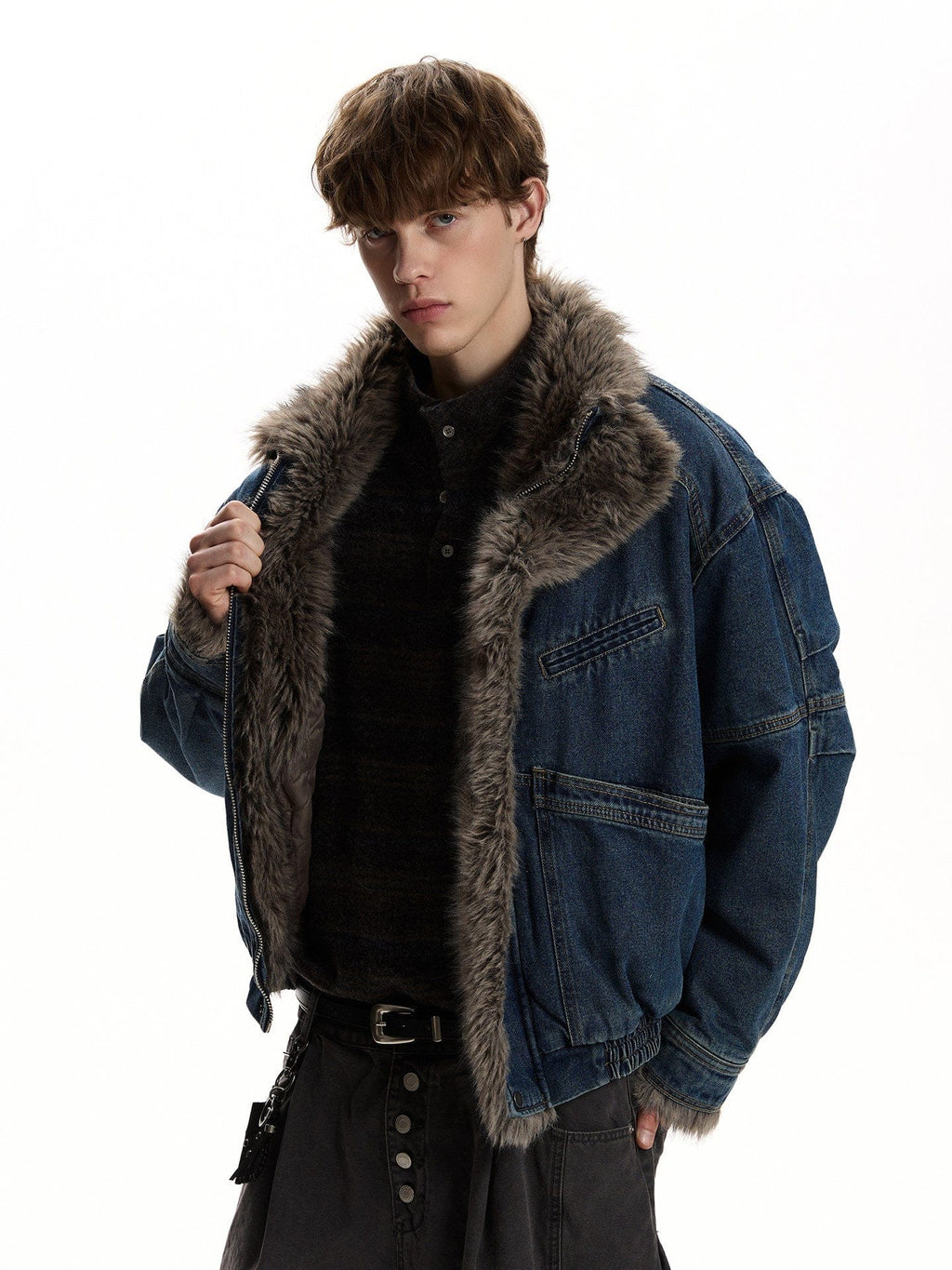 WOLF COLLAR DENIM JACKET