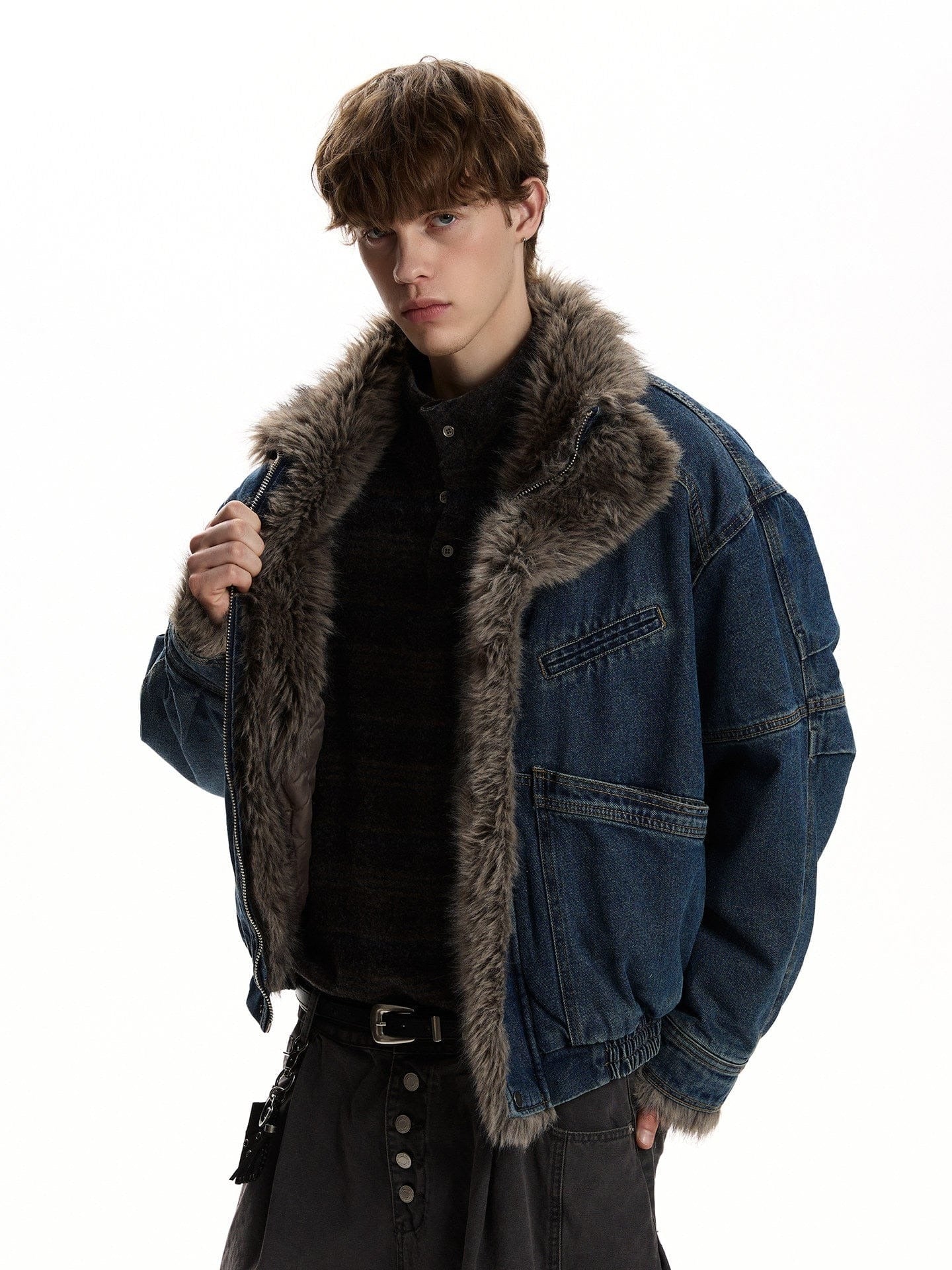 WOLF COLLAR DENIM JACKET