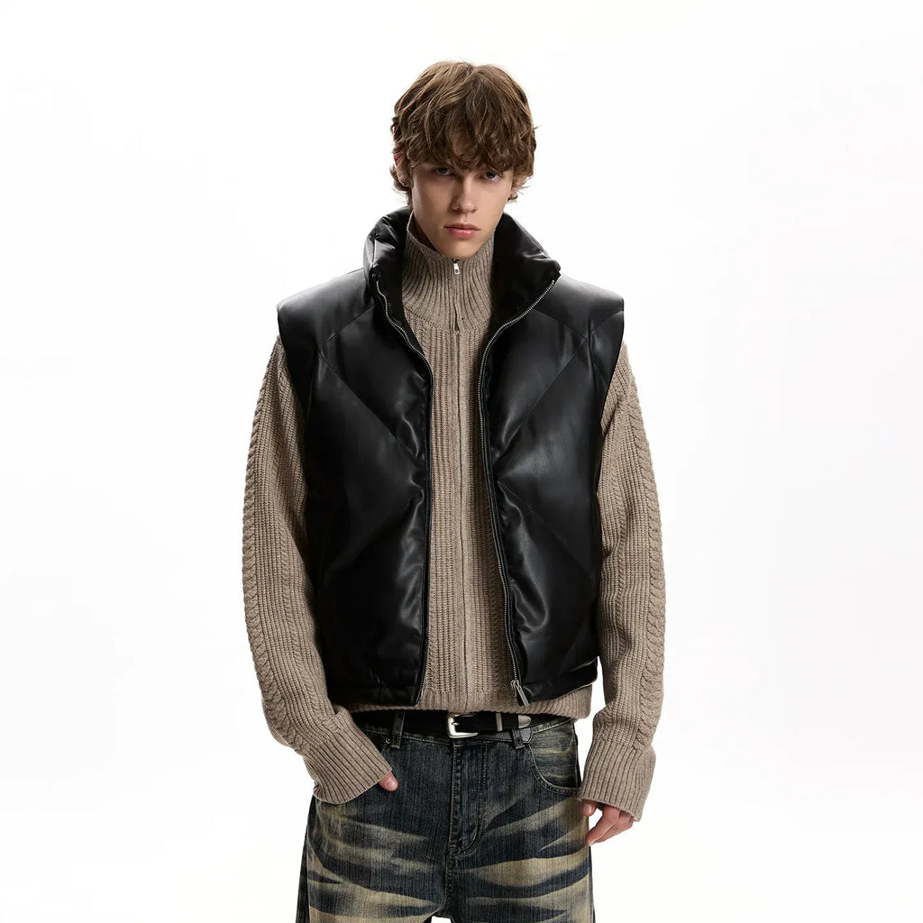 DIAMOND LEATHER VEST JACKET