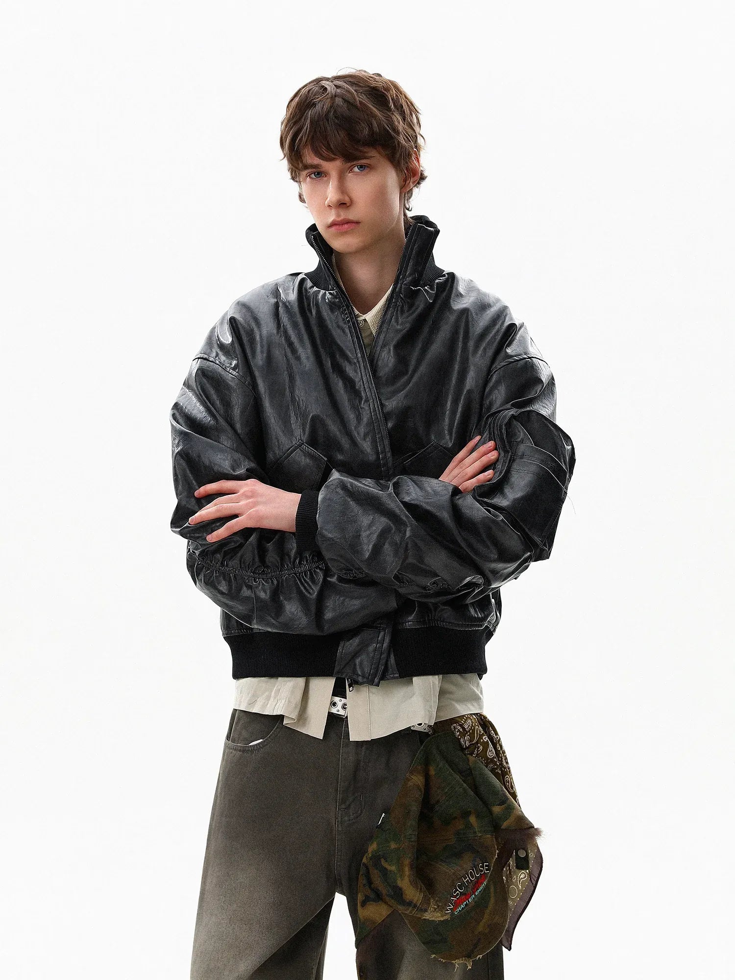 CARGO LEATHER JACKET