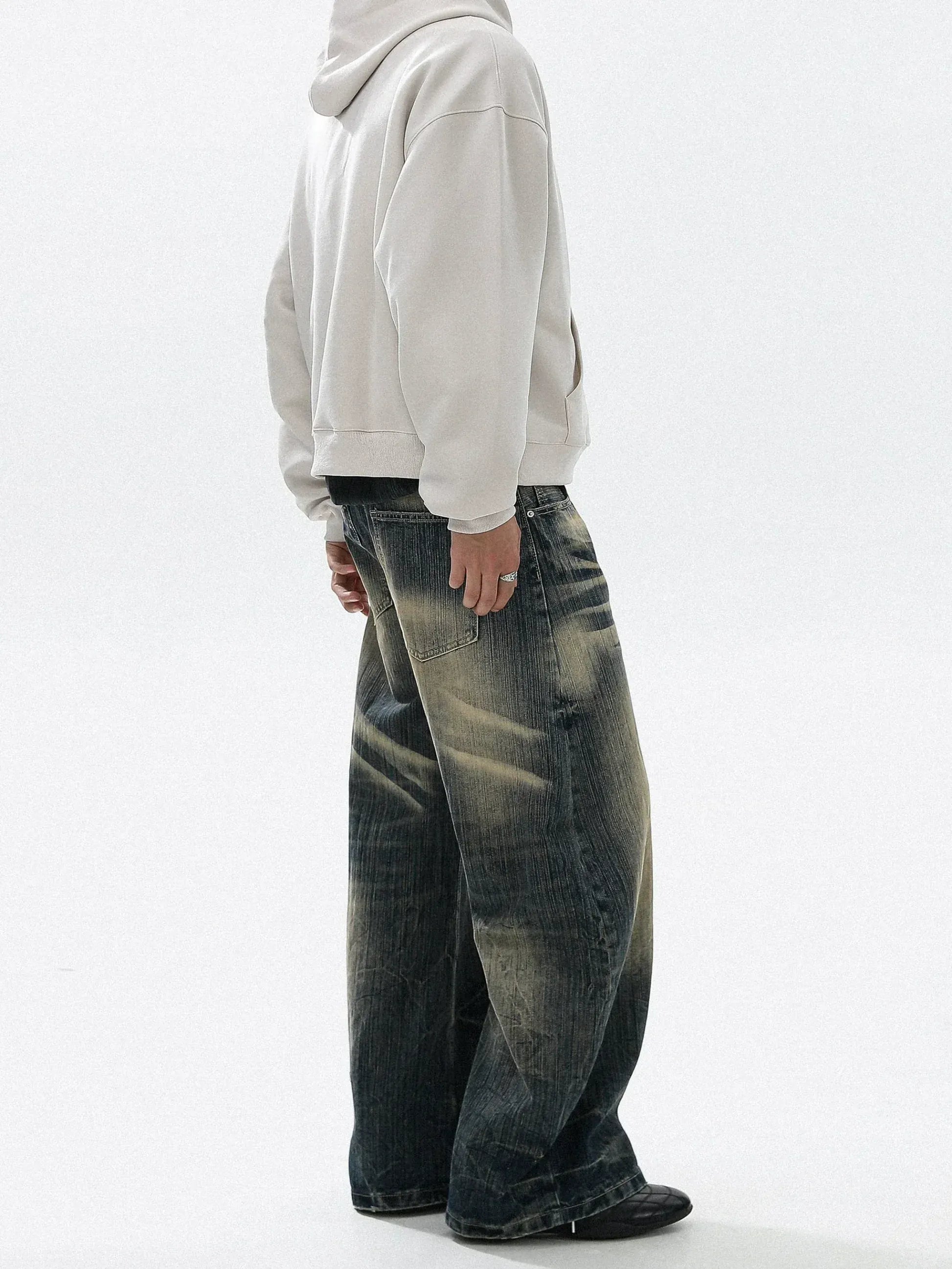 WHISKER WASH DENIM JEANS