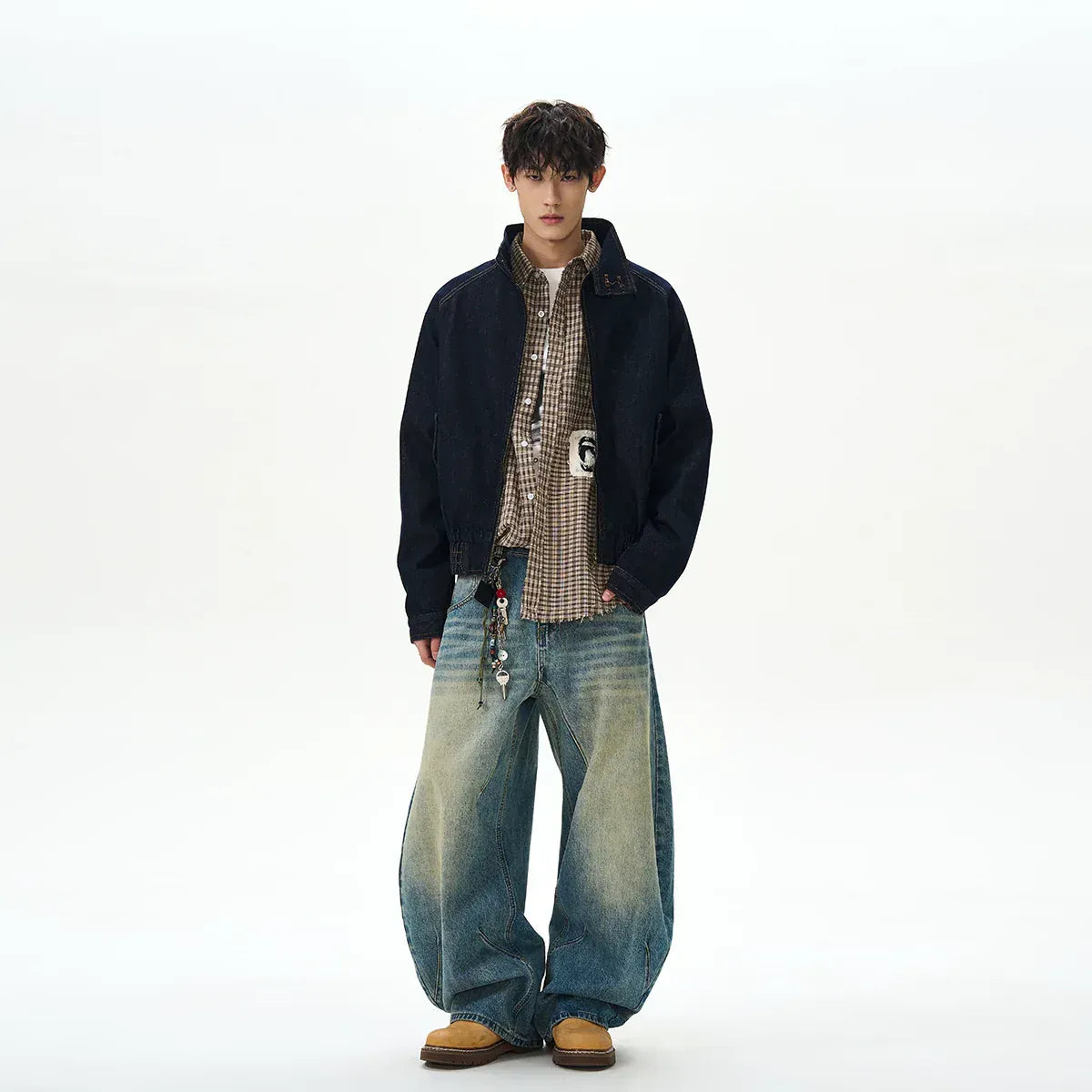 DENIM STAND COLLAR JACKET