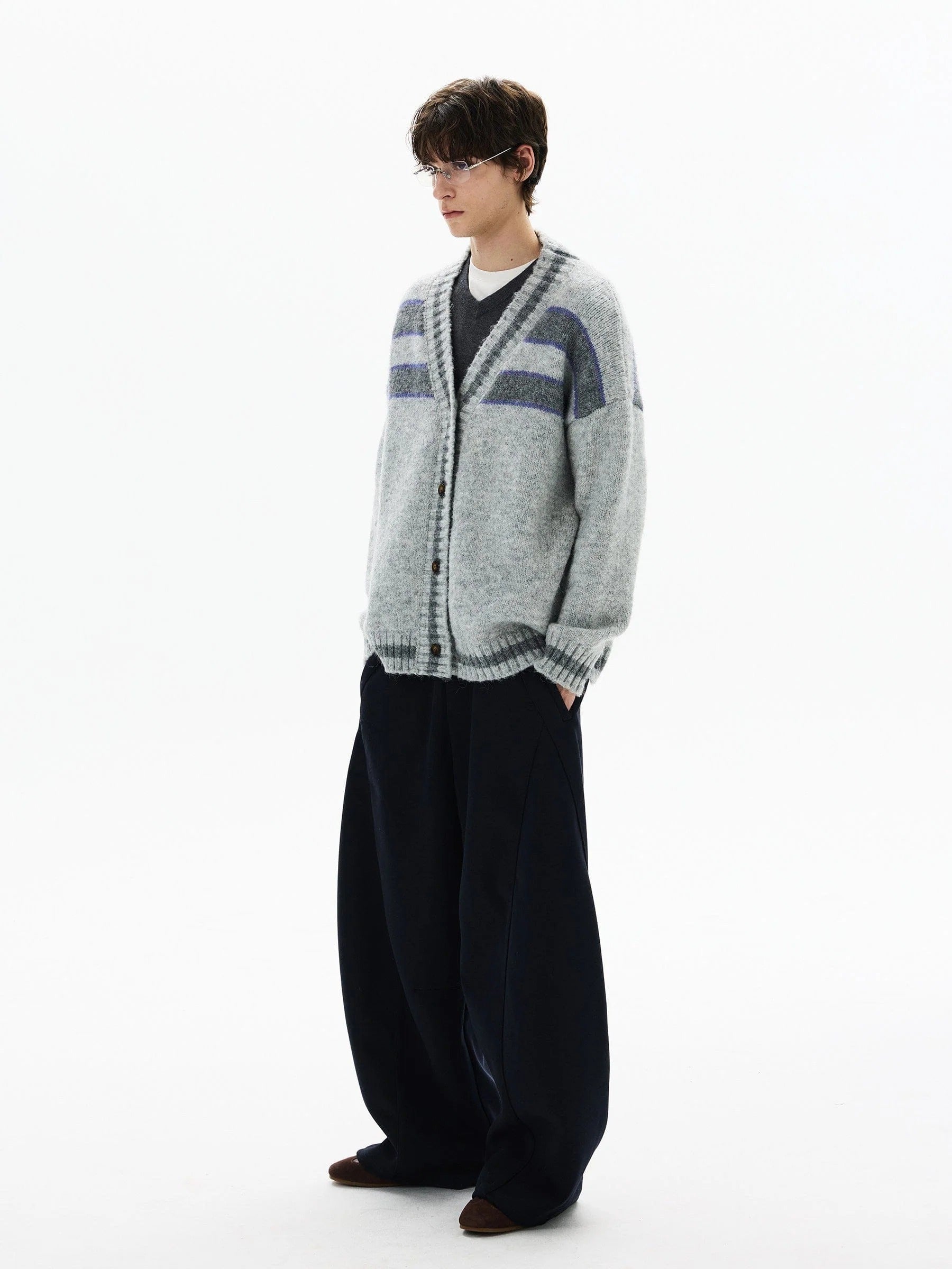 KNITWEAR STRIPED CARDIGAN