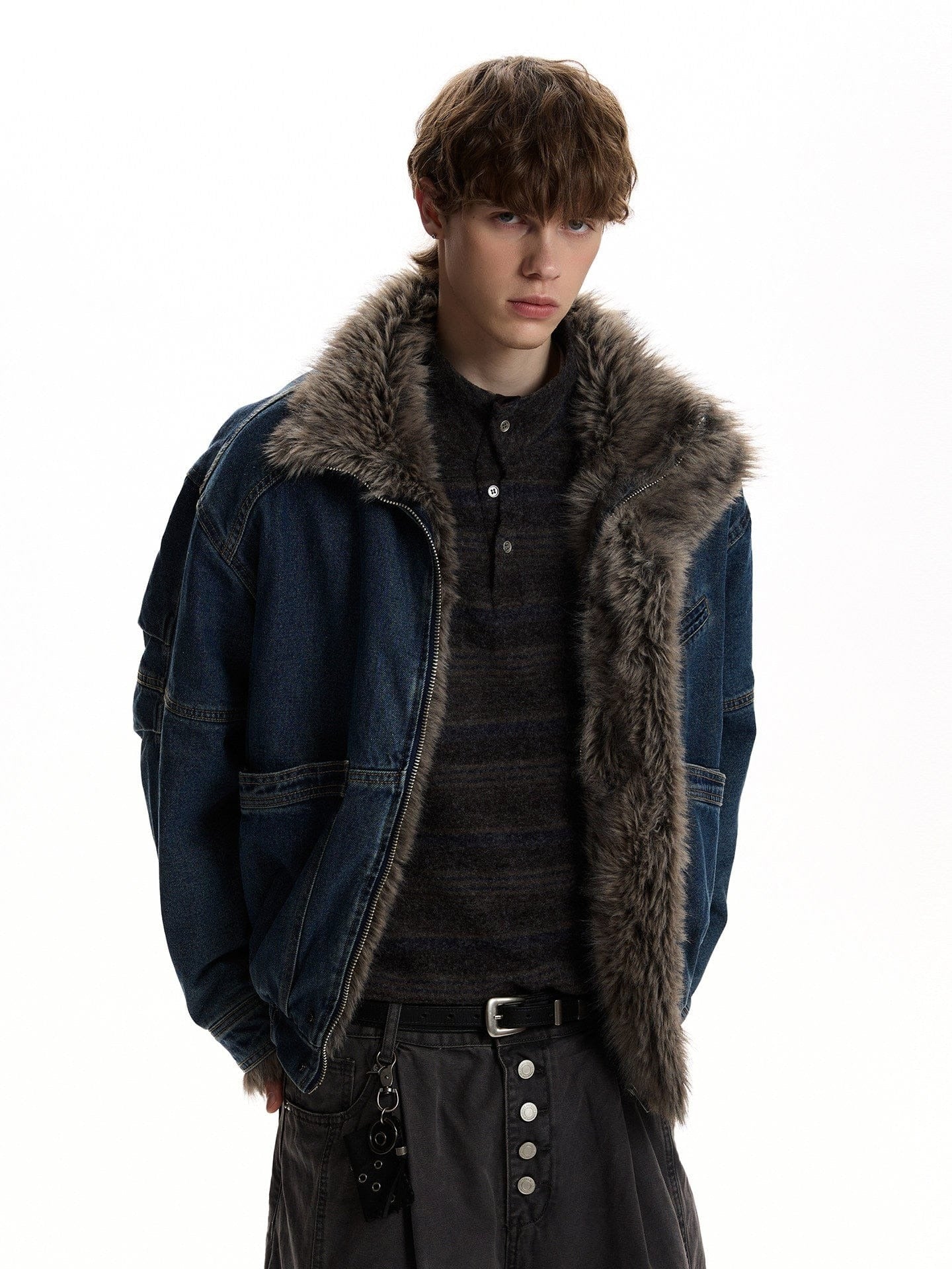 WOLF COLLAR DENIM JACKET