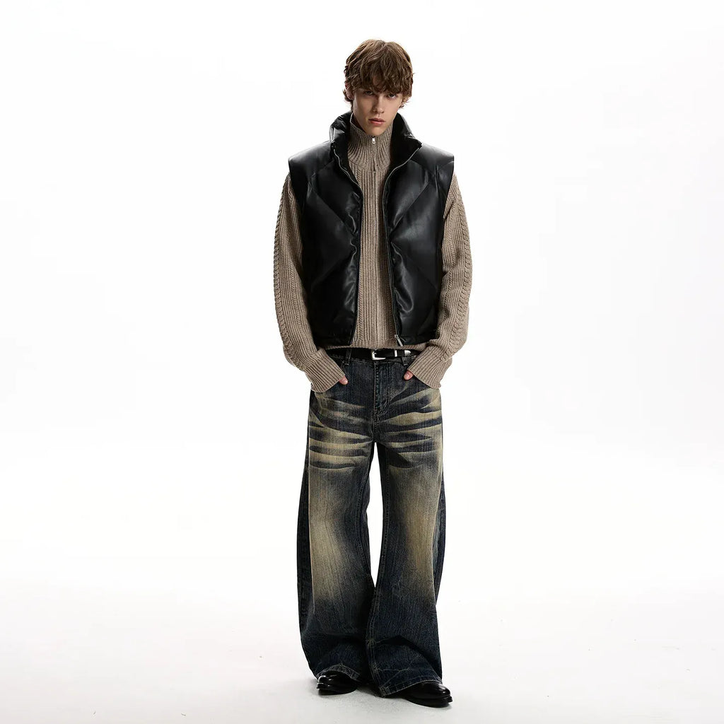 DIAMOND LEATHER VEST JACKET