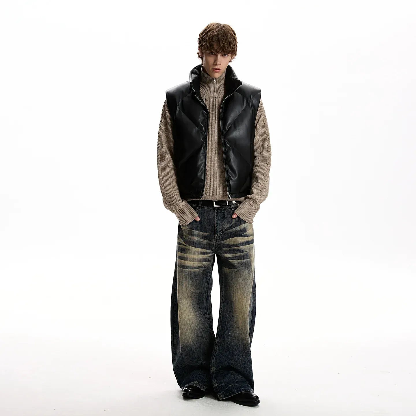 DIAMOND LEATHER VEST JACKET