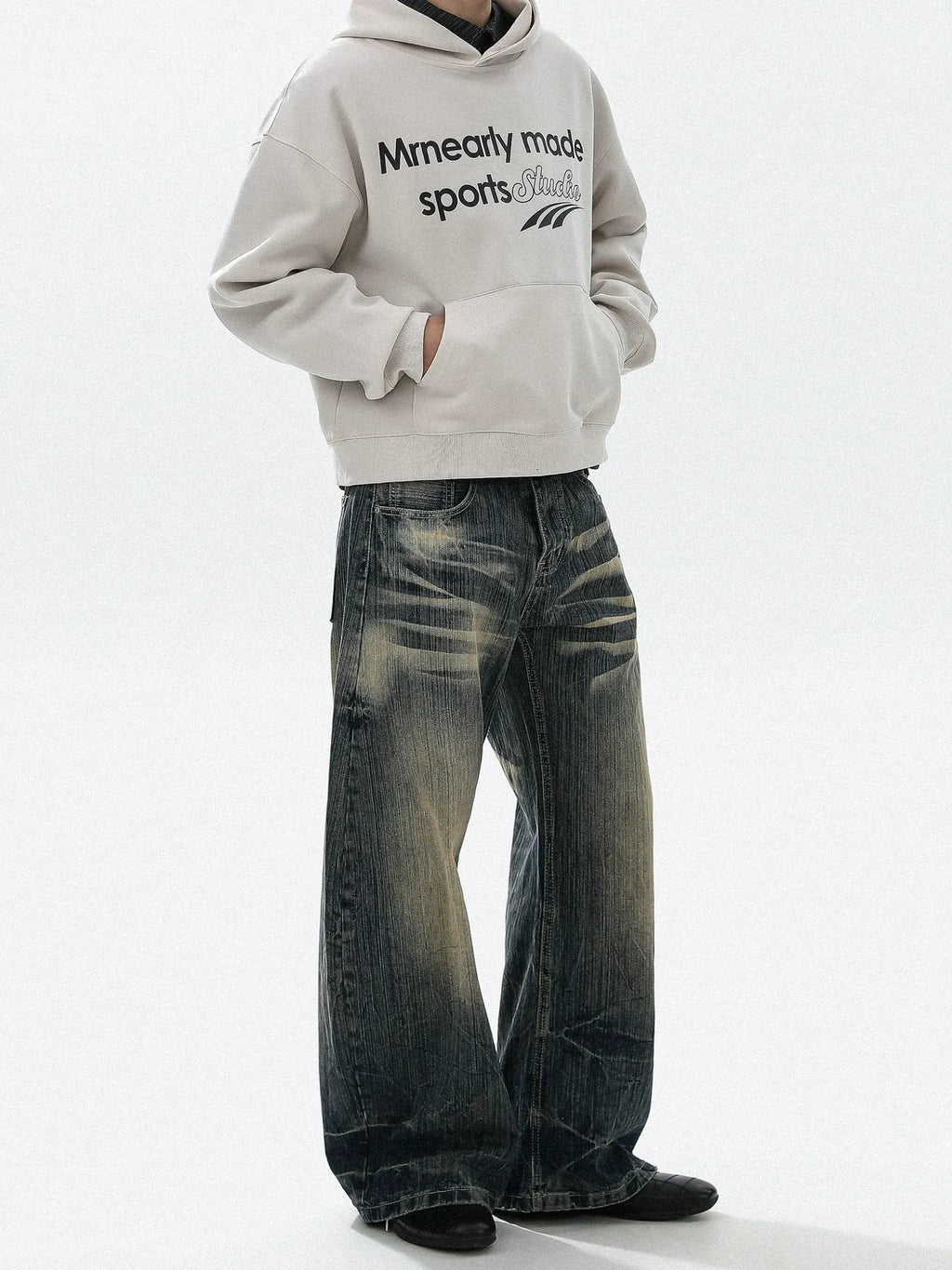 WHISKER WASH DENIM JEANS