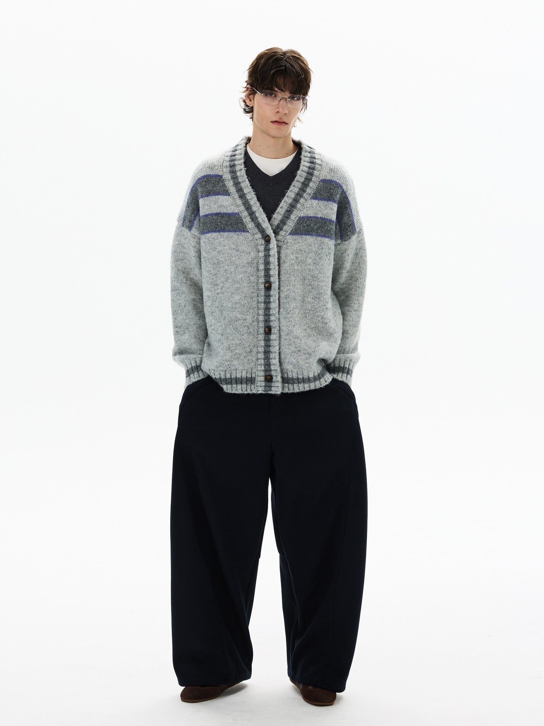 KNITWEAR STRIPED CARDIGAN