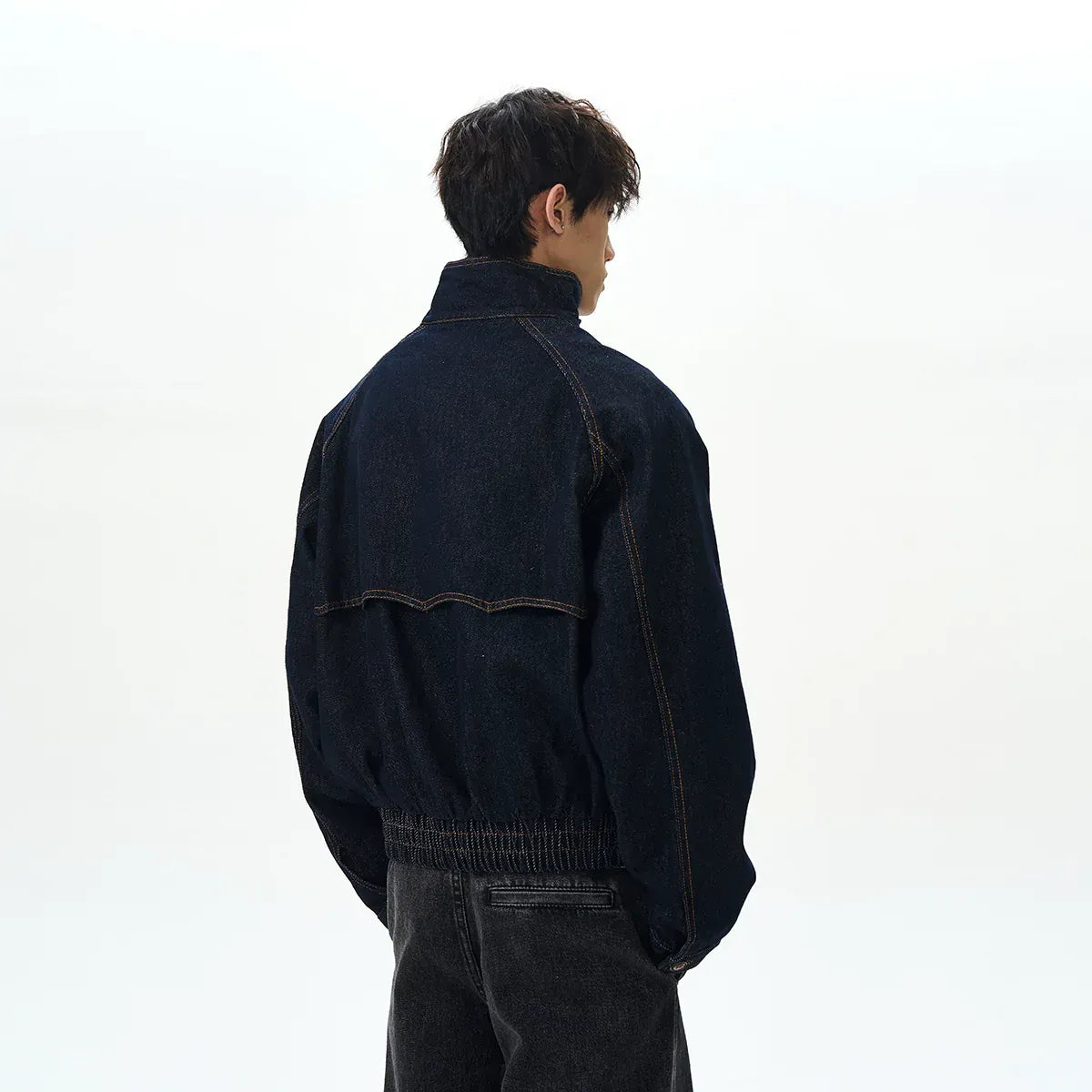 DENIM STAND COLLAR JACKET