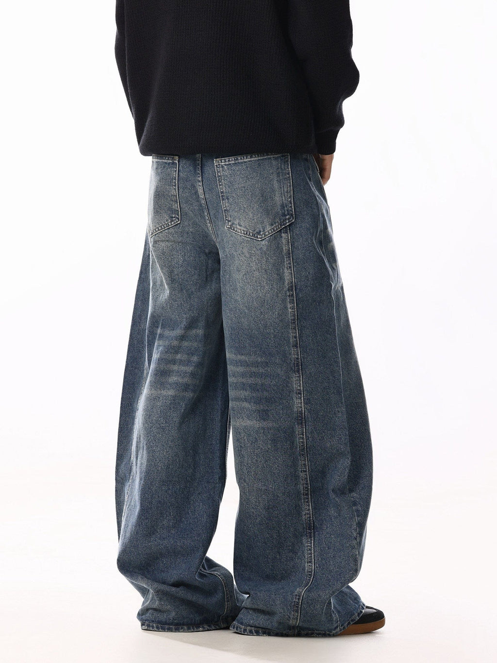 RECONSTRUCTED SCIMITAR WIDE DENIM JEANS